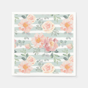 Alicia-Rosen-Streifen-Muster Serviette