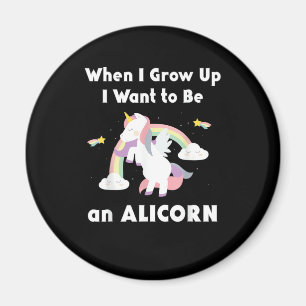 Alicorn, wenn ich aufgewachsen bin Rainbow Pastel Magnet