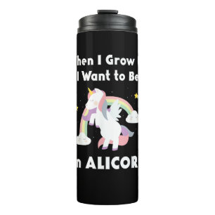 Alicorn Wenn ich groß werde Einhorn Regenbogen Pas Thermosbecher
