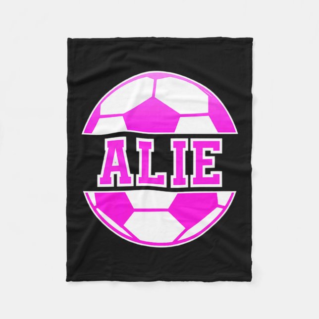 Alie Name Girls Soccer Play Football Sports Fan Ba Fleecedecke (Vorderseite)