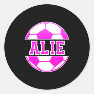 Alie Name Mädchen Fußball spielen Fußball Sport Fa Runder Aufkleber