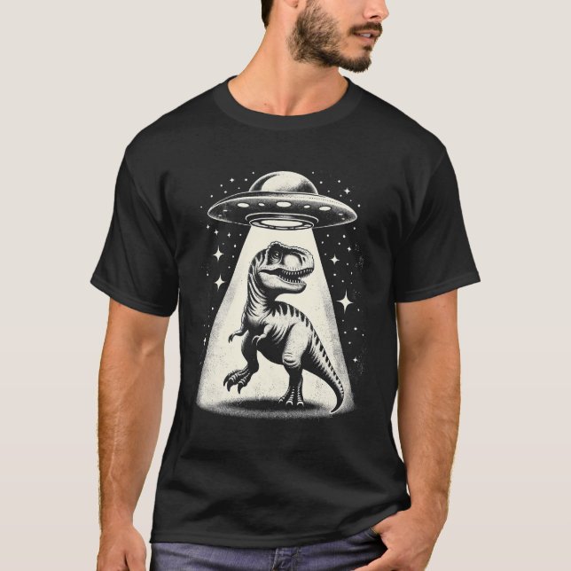 Alien Abduction Dinosaur T-Shirt (Vorderseite)