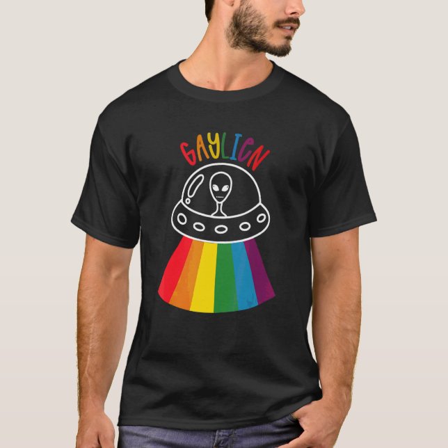 Alien Abduction Gay Pride Gaylien Lgbt T-Shirt (Vorderseite)