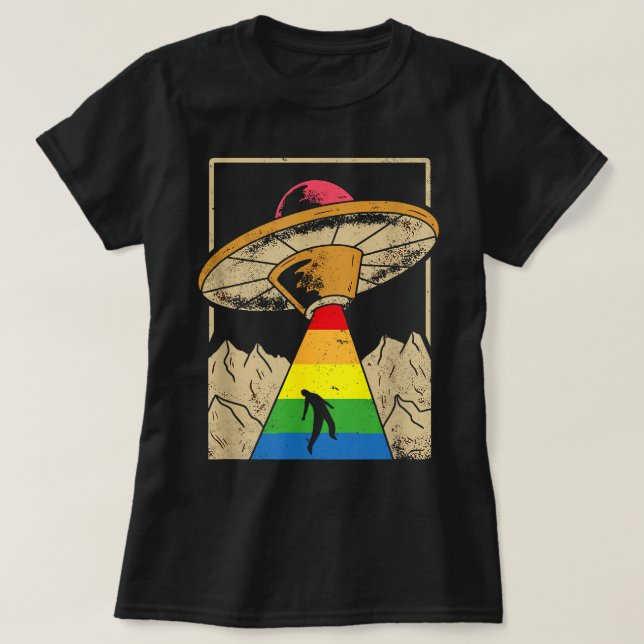 Alien Abduction Gay Pride Gaylien Lgbt T-Shirt (Design vorne)