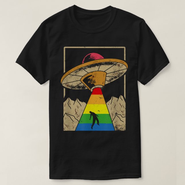 Alien Abduction Gay Pride Gaylien Lgbt T-Shirt (Design vorne)