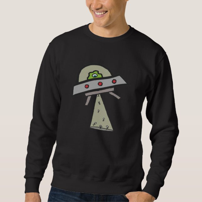 Alien Abduction UFO Flying Saucer Sweatshirt (Vorderseite)
