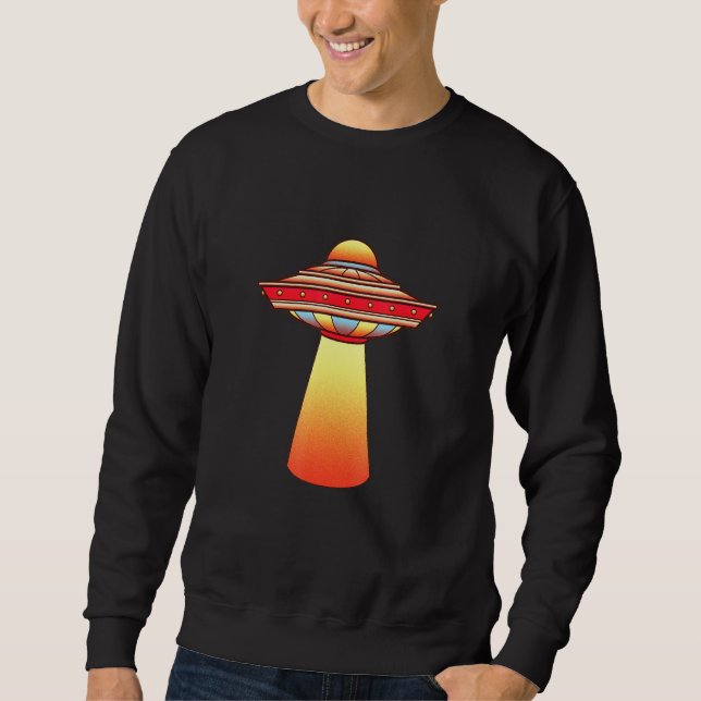Alien Abduction Ufo Unknown Flying Object Sci Sweatshirt (Vorderseite)