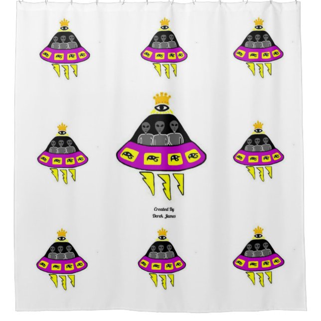 Alien-Abduktions-Duschvorhang Duschvorhang (Vorderseite)