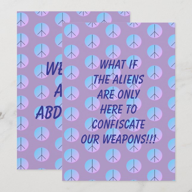 Alien-Abduktions-Einladung zum Waffentragen Einladung (Vorne/Hinten)