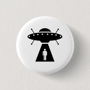 Alien-Abduktions-Piktogramm-Knopf Button
