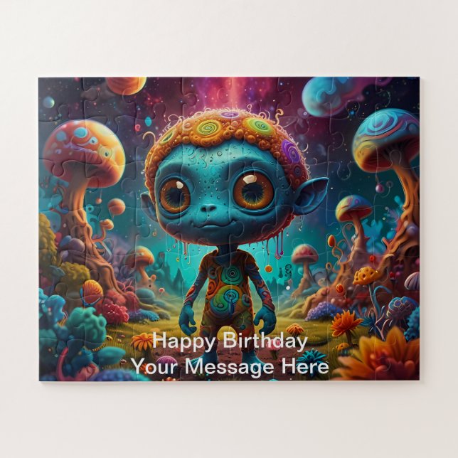 Alien Adventure in Fantasy Mushroom Forest Puzzle (Horizontal)