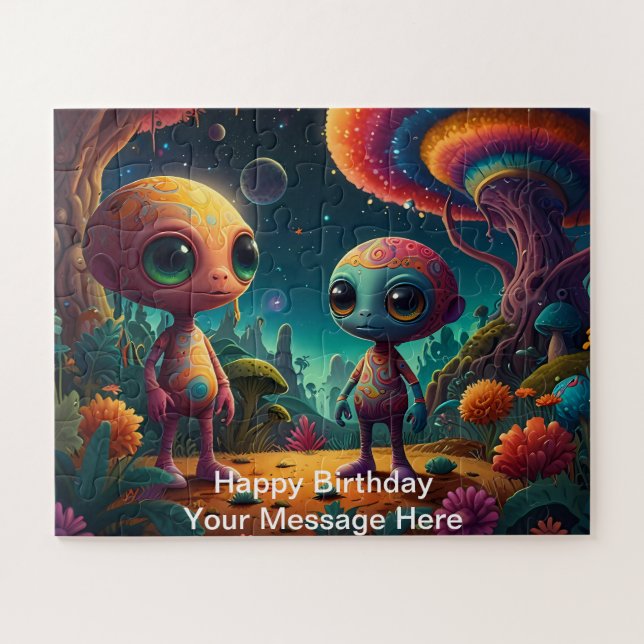 Alien Adventure in Fantasy Mushroom Forest Puzzle (Horizontal)