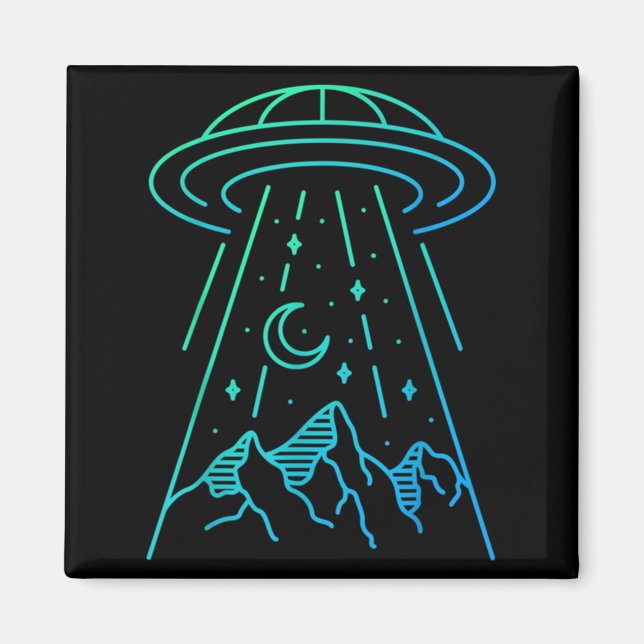 Alien Adventure Ufo Flying Saucer Lovers Funny Magnet (Vorne)