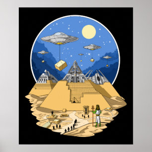 Alien Ägyptische Pyramiden Poster