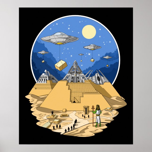 Alien Ägyptische Pyramiden Poster (Vorne)