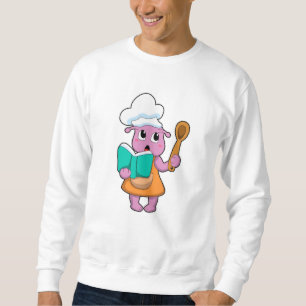 Alien als Koch mit Kochbuch Sweatshirt