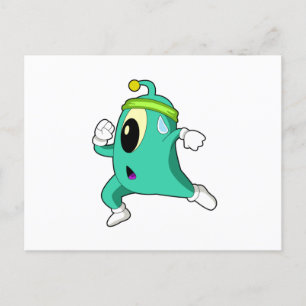 Alien als Runner Postkarte
