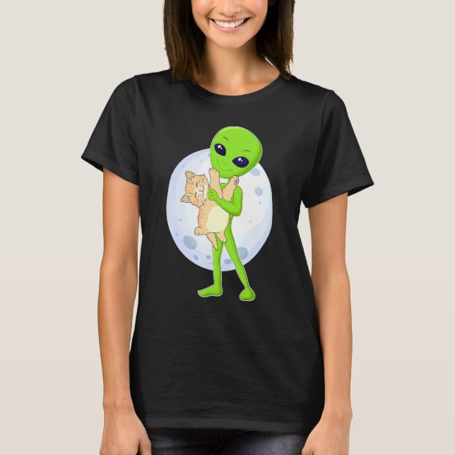 Alien And The Cat Ufo 51 Area Ive Always Believed  T-Shirt (Vorderseite)