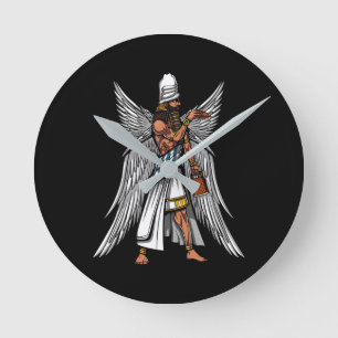 Alien Anunnaki Gott-alter sumerischer König Runde Wanduhr