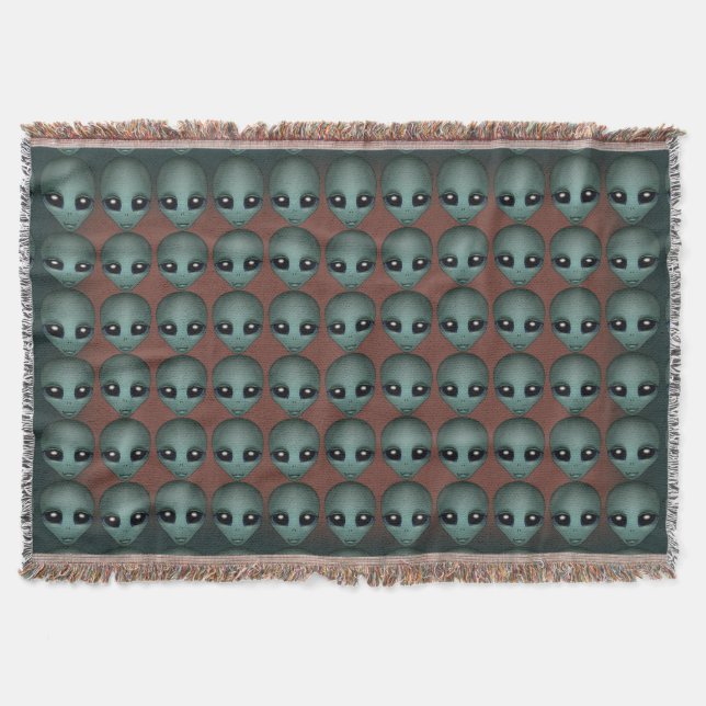 Alien Art Blanket E.T. Alien Gray Throw Blanket Decke (Vorderseite)