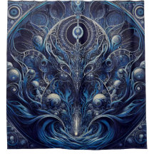 Alien Art Nouveau Duschvorhang