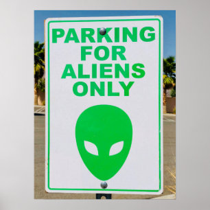 Alien Art Parkplatz Nur Für Aliens Schild Typograp