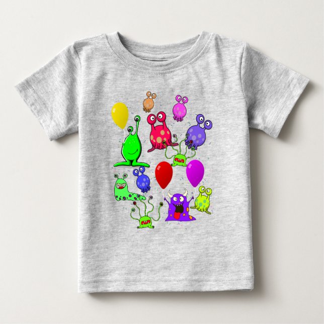 Alien Art. * Party mit Außerirdischen Baby T-shirt (Vorderseite)
