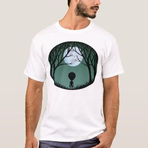 Alien Art T - Shirt Männer Alien w. Moon Shirts