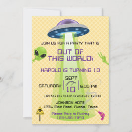 Alien aus der Welt, Geburtstag jedes Alters Einladung