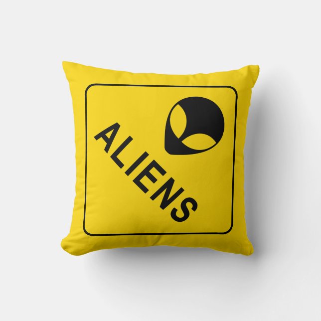 Alien, Außerirdischen Einmarsch Warnzeichen Kissen (Vorderseite)