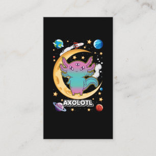 Alien Axolotl Pastel Goth Space Crescent Visitenkarte