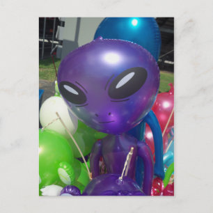 Alien Balloon Postkarte