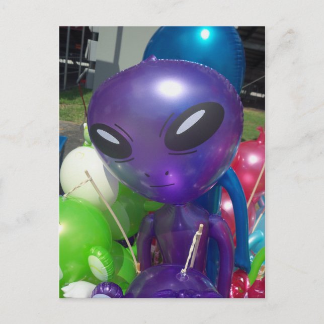Alien Balloon Postkarte (Vorderseite)