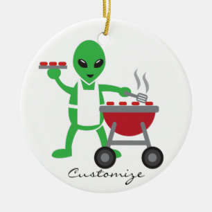 Alien Barbecue Cookout Thunder_Cove Keramik Ornament