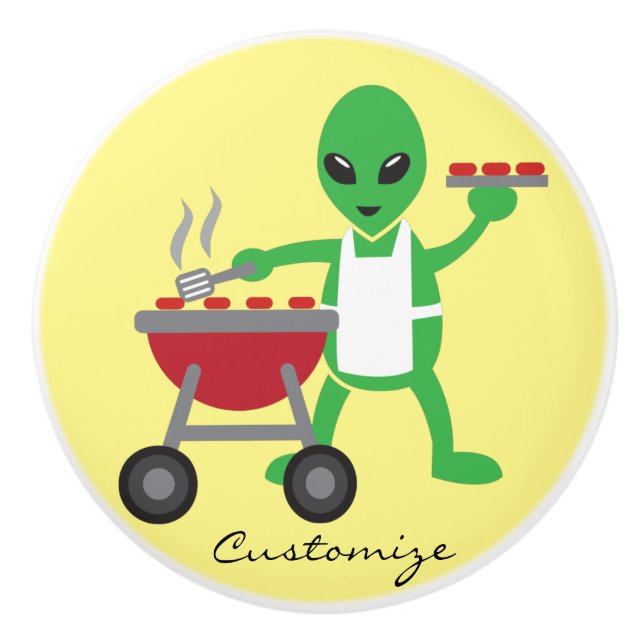 Alien Barbecue Cookout Thunder_Cove Keramikknauf (Vorderseite)
