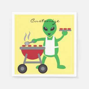 Alien Barbecue Cookout Thunder_Cove Serviette