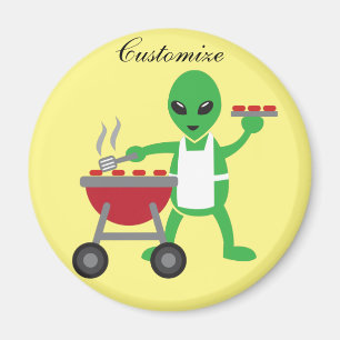 Alien Barbeque Cookout Thunder_Cove Magnet