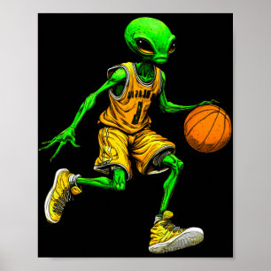 Alien Basketball Spieler Langarmshirt  Poster