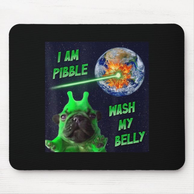Alien Bble Funny Brainrot Dog Meme Space I Am Bble Mousepad (Vorne)