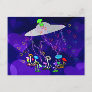 Alien Besucher Postkarte