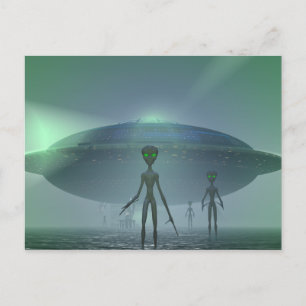 Alien Besucher Postkarte