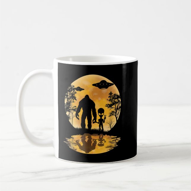 Alien Bigfoot Moon Sasquatch UFO Extraterrestrik Kaffeetasse (Links)