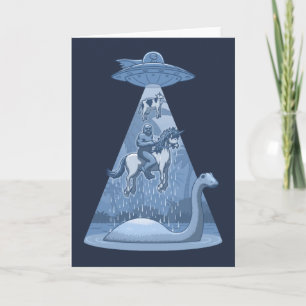 Alien, Bigfoot, Unicorn, Nessie Karte