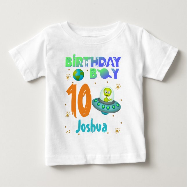 Alien Birthday Boy Party Themenwelt Baby T-shirt (Vorderseite)