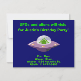 Alien Birthday Einladung