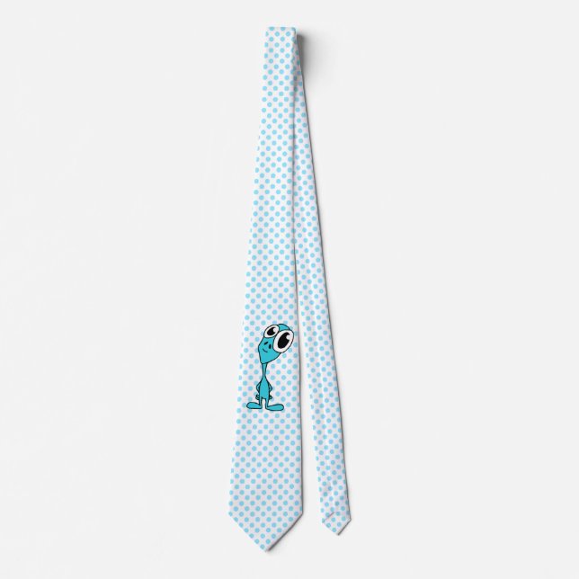 Alien Blue Polka Dot Neck Tie Krawatte (Vorderseite)