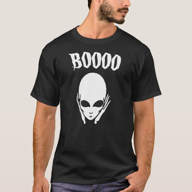 Alien, Boooo, Text bearbeiten T-Shirt (Vorderseite)