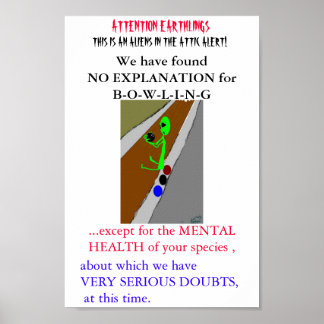 Alien Bowling Alley von der Künstlerin Wendy Bridg Poster