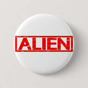 Alien Briefmarke Button
