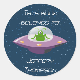 Alien Buchzeichen Stickers